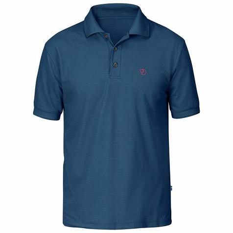 Fjallraven Crowley Pique T-Shirt Blue Singapore For Men (SG-537876)